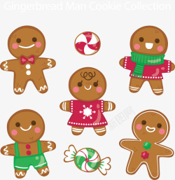 饼干小人可爱圣诞小人糖果饼干矢量图高清图片