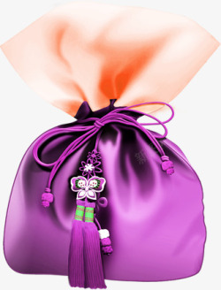 紫色蝴蝶装饰福袋素材