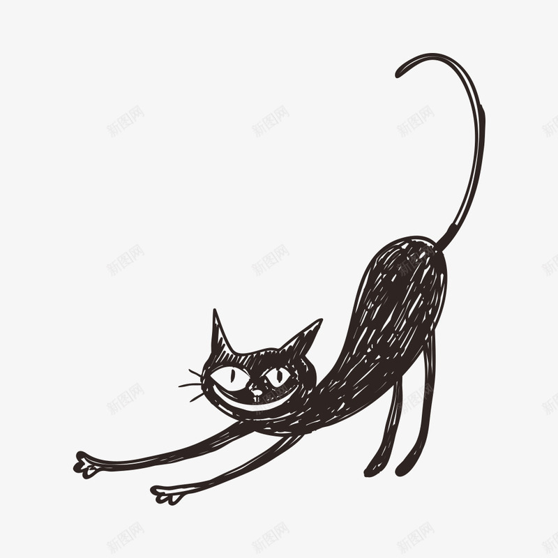 简笔猫咪png免抠素材_88icon https://88icon.com 一只 剪影 卡通 手绘 涂鸦 猫咪 简笔 黑色