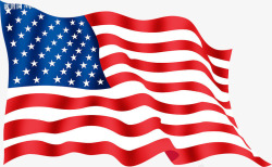 漂浮美国国旗手绘素材