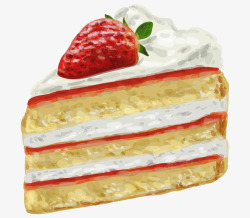 卡通奶油草莓蛋糕素材