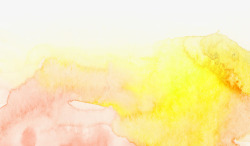 粉黄色水彩风景涂鸦素材