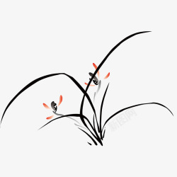 中国风水墨植物矢量图素材