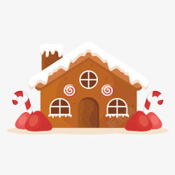 圣诞节创意美味饼干卡通房子创意装饰圣矢量图高清图片