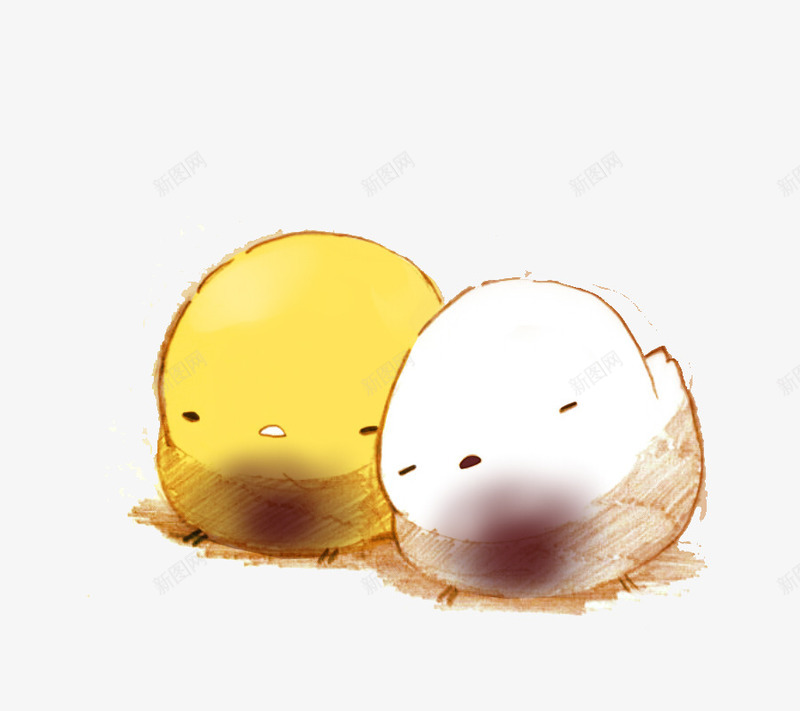 两只小鸡png免抠素材_88icon https://88icon.com 卡通 可爱 小鸡崽 手绘 甜点 萌 蛋糕 面包 食品 食品海报插画 食物