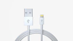 苹果数据线白色USB通用数据线素材