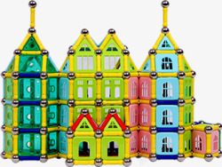 彩色积木玩具创意叠加素材