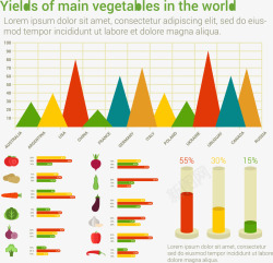 产量世界主要蔬菜产量信息图表矢量图高清图片
