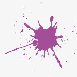 一紫色的水彩笔触矢量图素材
