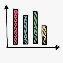 手绘柱形数据矢量图素材