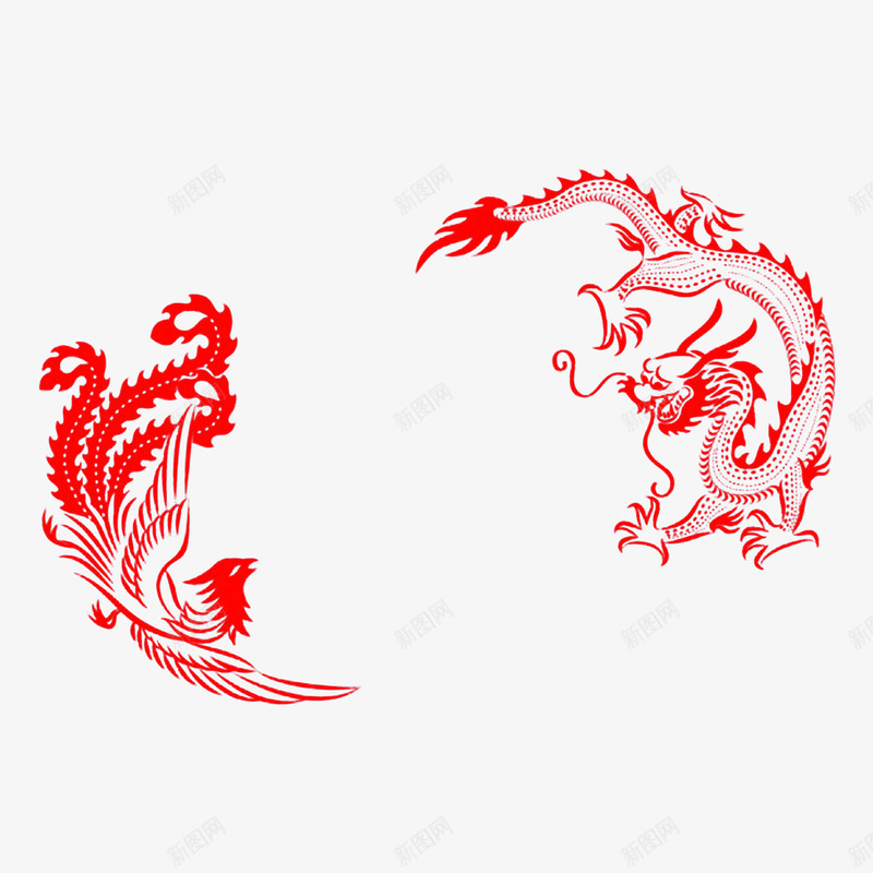 龙凤呈祥png免抠素材_88icon https://88icon.com 中国风 底纹 红色 龙凤 龙凤呈祥花纹