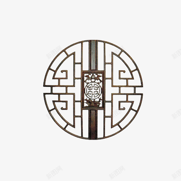 古典窗户png免抠素材_88icon https://88icon.com 古窗 古风 圆形 木质 漏窗