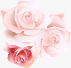 手绘质感粉红色质感玫瑰花素材