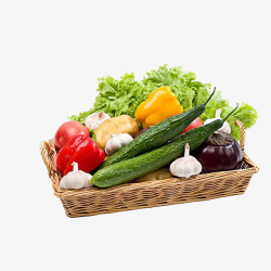 菜篮子矢量一筐蔬菜高清图片
