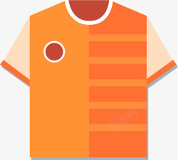 橙色足球运动服装矢量图素材