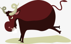卡通手绘西班牙斗牛插画矢量图素材