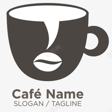黑色豆子咖啡logo矢量图图标图标