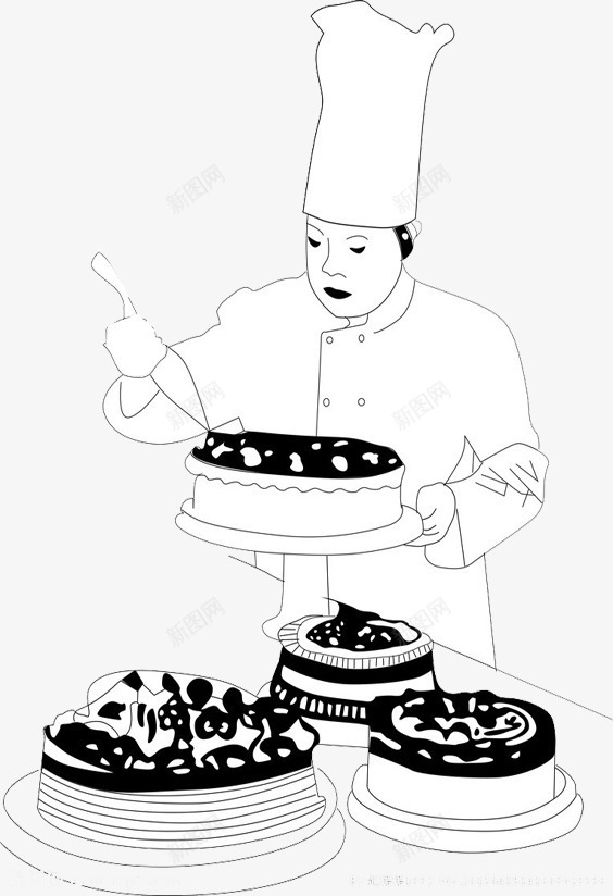 糕点师制作png免抠素材_88icon https://88icon.com 厨师 糕点 美食 蛋糕师