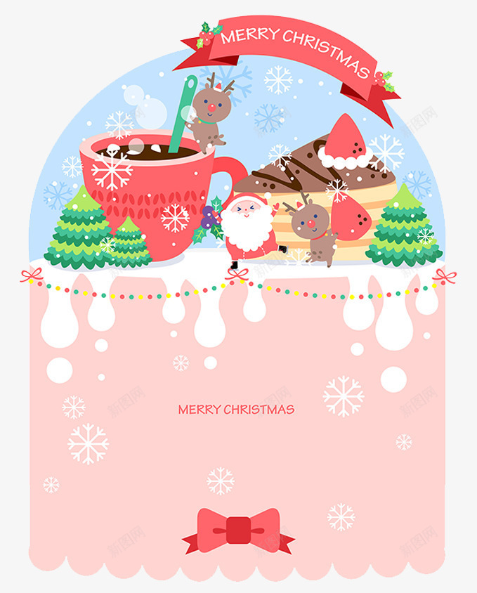 圣诞节蛋糕咖啡插画海报psd_88icon https://88icon.com 下雪 圣诞快乐 圣诞礼物 圣诞老人 圣诞节 插画海报 节日气氛 蛋糕咖啡 雪花 麋鹿