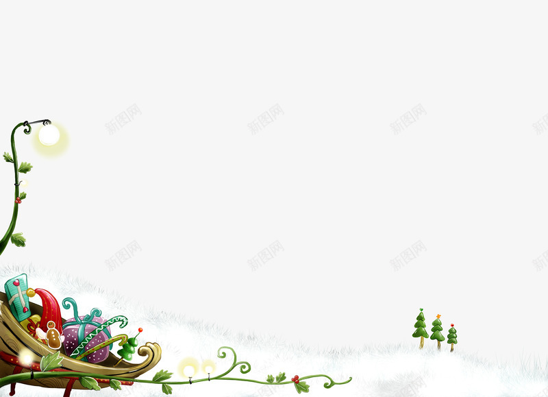 卡通圣诞节背景雪地png免抠素材_88icon https://88icon.com 冬天 卡通 圣诞素材 树木 雪地