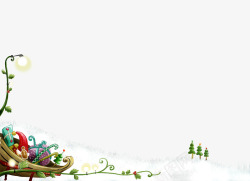 卡通圣诞节背景雪地素材