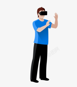 虚拟人生体验高科技VR技术插图矢量图高清图片