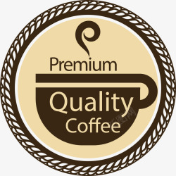 咖啡餐饮圆形欧式标签矢量图素材