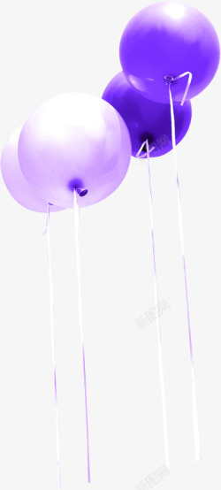 飘舞白色紫色气球素材