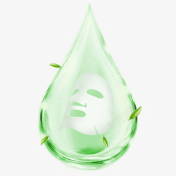 绿叶水滴素材精华液面膜高清图片