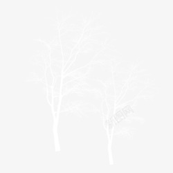 白色雪景树素材