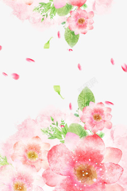 桃花节粉粉的花瓣海报背景装饰高清图片