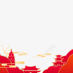元宵节剪纸红色剪纸中国风海报装饰高清图片