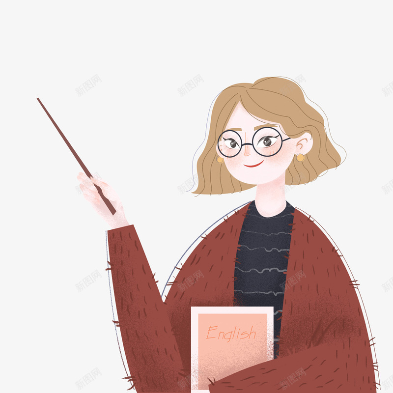 手绘美丽的老师png免抠素材_88icon https://88icon.com 创意 动漫动画 卡通手绘 头像 简约 美丽的老师 老师讲解 讲解老师