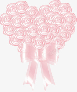 粉色爱心玫瑰花素材