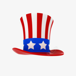 手绘创意合成美国国旗帽子素材