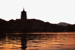雷锋塔自然唯美特色建筑杭州地标图高清图片