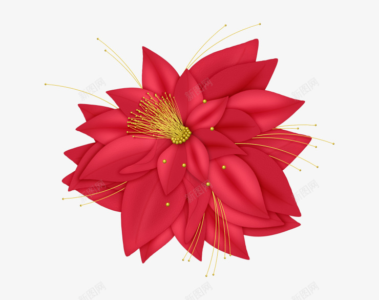 花png免抠素材_88icon https://88icon.com 卡通红花 喜庆 圣诞节 红花 节日 花 装饰