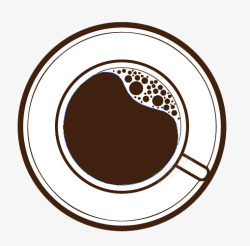简约风格咖啡杯和咖啡垫标志俯视素材
