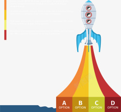 彩色尾气火箭尾气彩色信息图表高清图片
