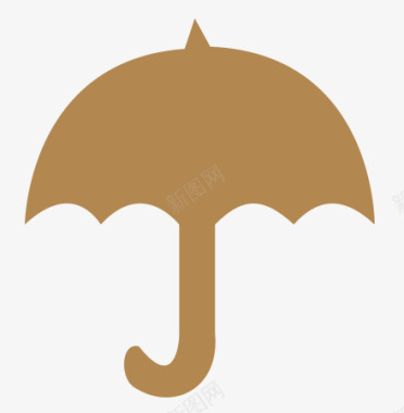咖啡色之小伞图标图标