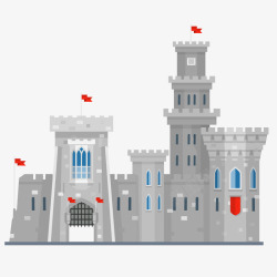 创意古典建筑卡通创意城堡矢量图高清图片