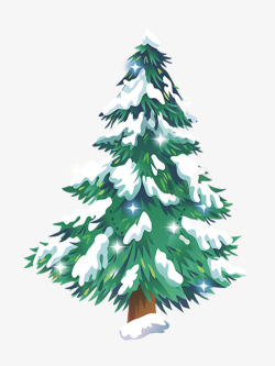 雪花gif透明圣诞树雪花覆盖高清图片