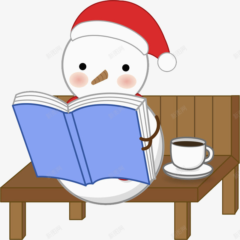 手绘看书的雪人图png免抠素材_88icon https://88icon.com 书本 冬天 咖啡 圣诞帽 寒冷的 椅子 看书 雪人