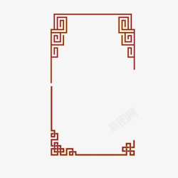 古风红色边框花纹素材