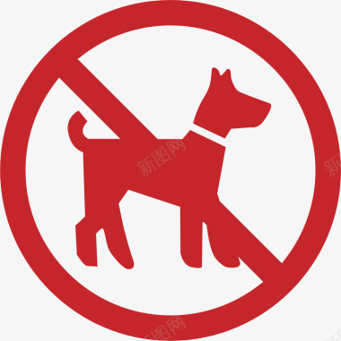交通旅游禁止宠物矢量图图标图标
