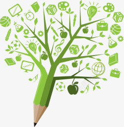 科技树科技创意铅笔知识树高清图片