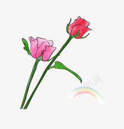 卡通手绘玫瑰花花束png免抠素材_88icon https://88icon.com 卡通 手绘 玫瑰 花 花束