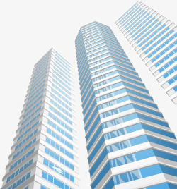 蓝色都市高楼大厦素材
