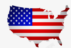 创意美国地图国旗素材