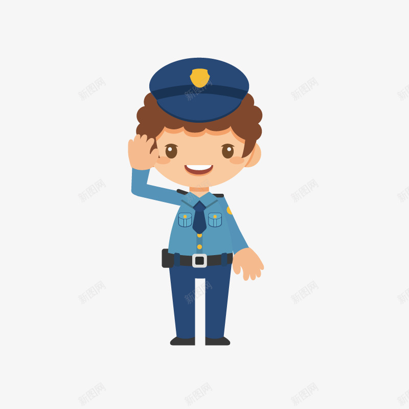 卡通手绘帅气的警察png免抠素材_88icon https://88icon.com 创意 动漫动画 卡通手绘 可爱 帅气的警察 职业人物